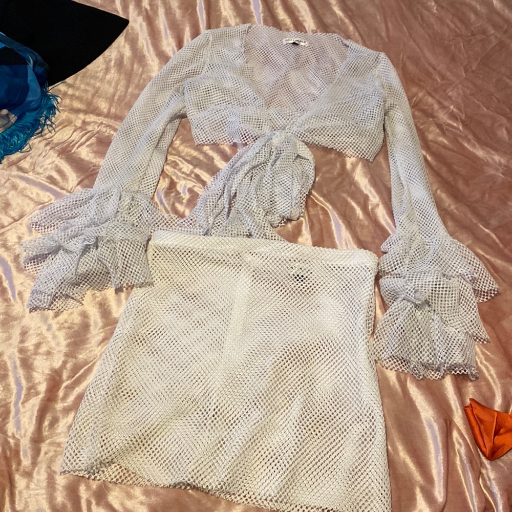 White mesh 2 piece set